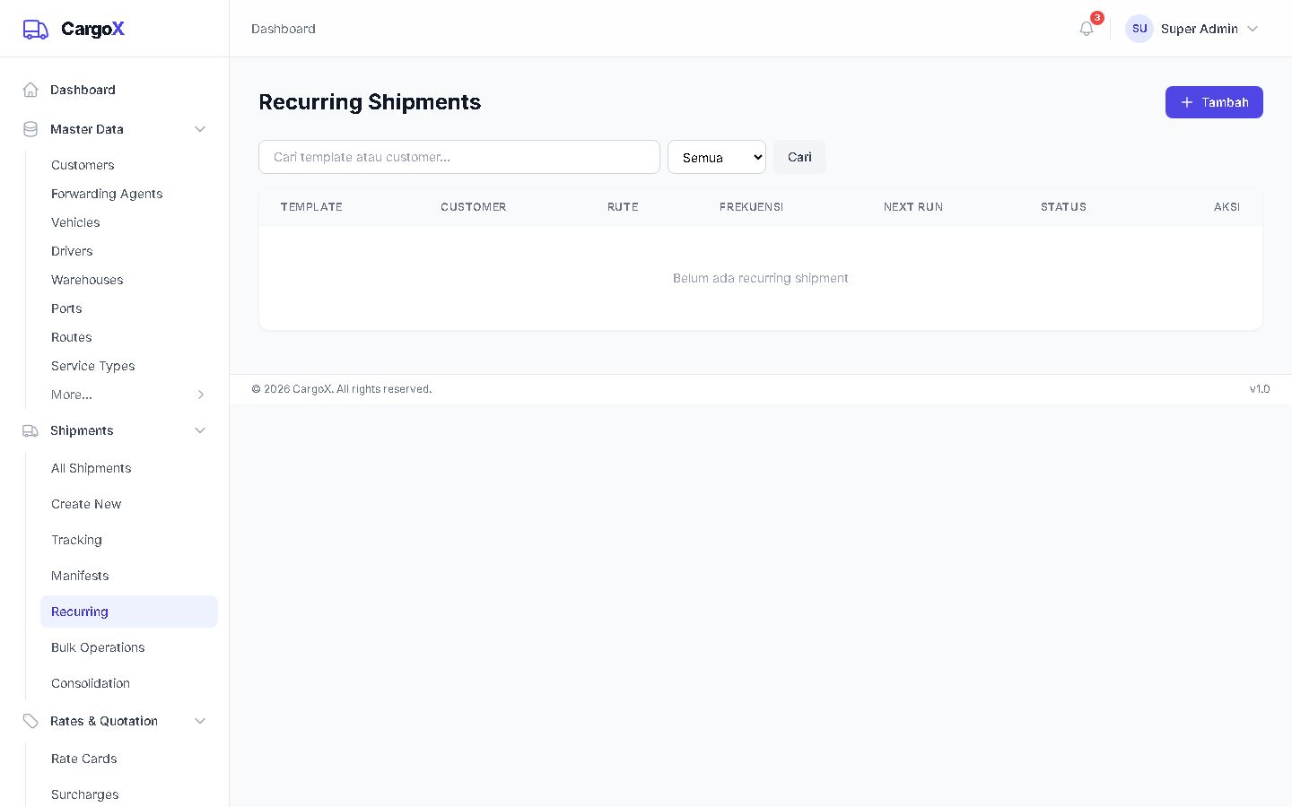 Recurring Shipments — Pengiriman Rutin